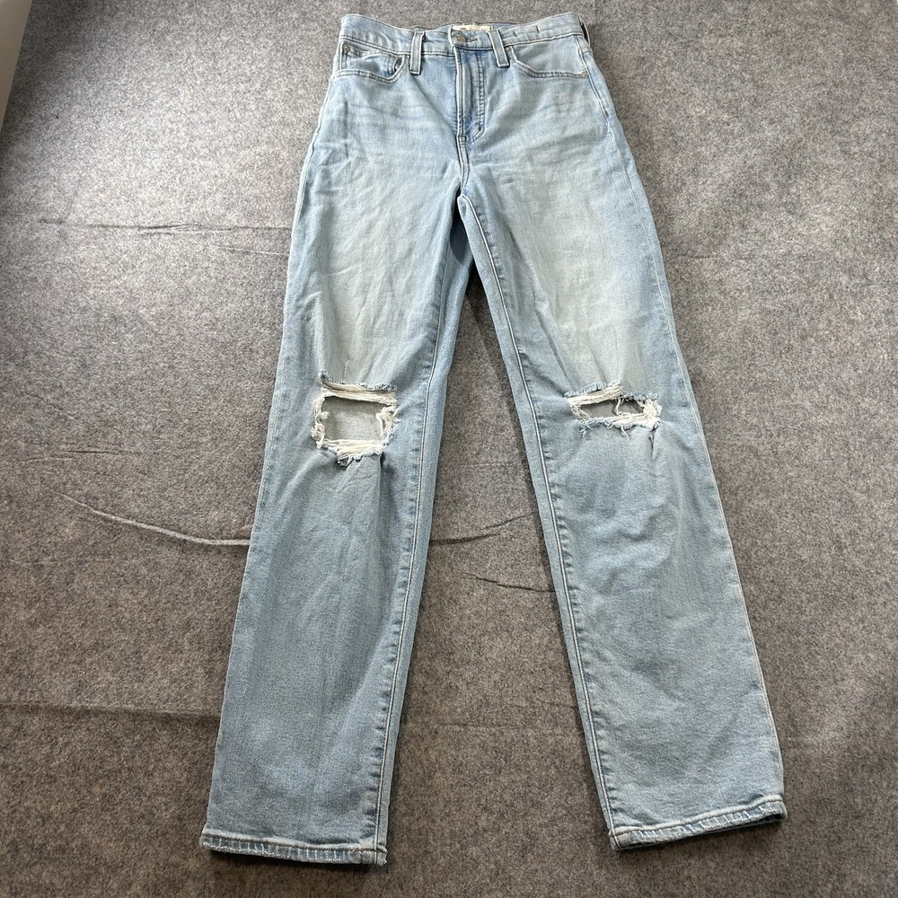 Madewell The Perfect Vintage Jeans Womens 24 Blue Straight Leg High Rise Stretch